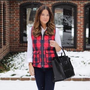 J Crew Buffalo Plaid Puffer Vest Medium 💫